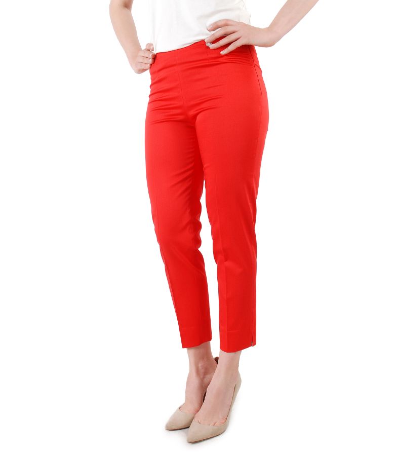 Elastic cotton skinny pants