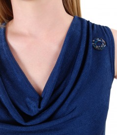 Uni jersey blouse embellished with crystals