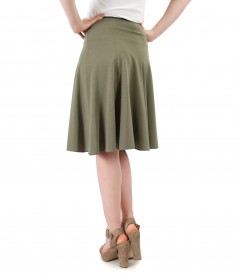 Elastic jersey flaring skirt