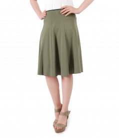 Elastic jersey flaring skirt