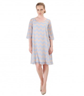 Casual veil dress printed with stripes