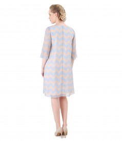 Casual veil dress printed with stripes