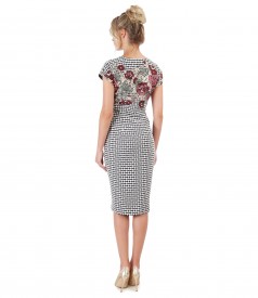 Brocade elastic jersey dress