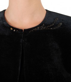 Elegant velvet bolero embellished with crystals