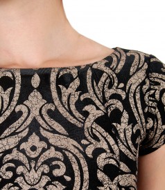 Evening dress made of elastic printed velvet