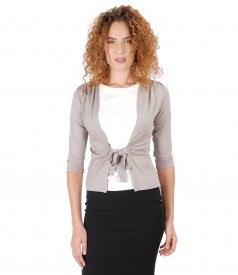 Jersey blouse tied with cord