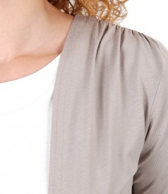 Jersey blouse tied with cord