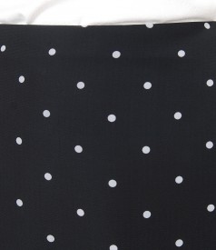 Flaring skirt made of veil printed with dots