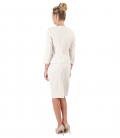 Office women suit with jacket with trim and tapered skirt