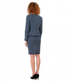 Office women suit with jacket and skirt with multi-color loops