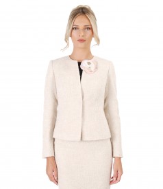 Elegant jacket with wool and alpaca loops