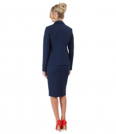 Office women suit with jacket and textured fabric skirt