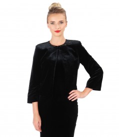 Elegant velvet bolero embellished with crystals