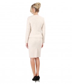 Office women suit with jacket and skirt with wool and alpaca loops