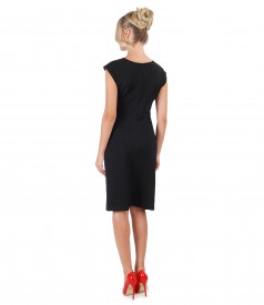 Dress with elastic jersey folds