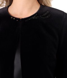Elegant velvet bolero embellished with crystals