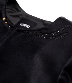 Elegant velvet bolero embellished with crystals