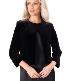 Elegant velvet bolero embellished with crystals