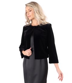 Elegant velvet bolero embellished with crystals