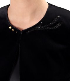 Elegant velvet bolero embellished with crystals