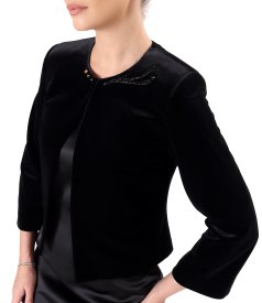 Elegant velvet bolero embellished with crystals