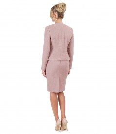 Office women suit with jacket and skirt made of loops with wool and alpaca