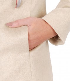 Elegant jacket with wool and cotton