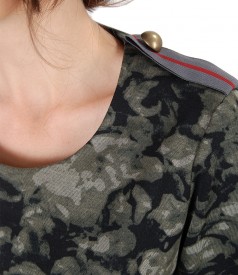 Elegant jersey blouse with floral print