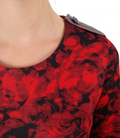 Elegant jersey blouse with floral print