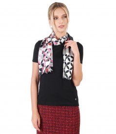 Scarf with geometric print