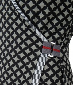 Elastic jersey dress with geometric print