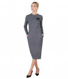 Elegant dress made of fabric with viscose