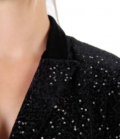 Elegant velvet jacket with sequins