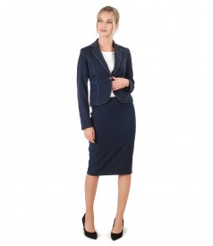 Office women suit with jacket and fabric with viscose skirt