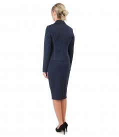 Office women suit with jacket and fabric with viscose skirt