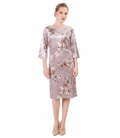 Velvet dress with floral print