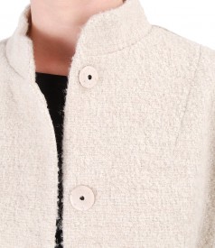Jacket made of wool and alpaca loops