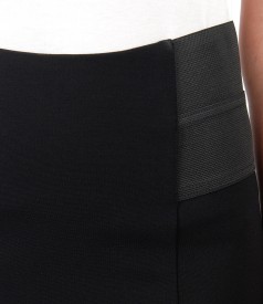 Tapered skirt made of elastic jersey with elastic trim