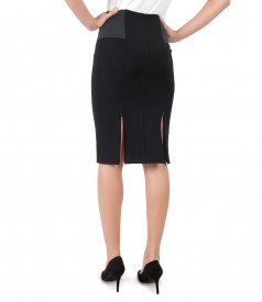 Tapered skirt made of elastic jersey with elastic trim