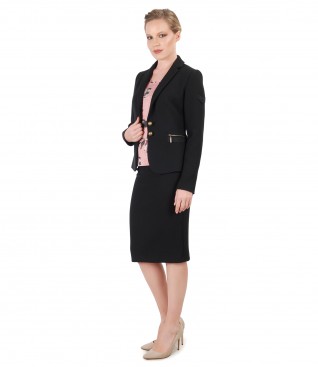 Office women suit with skirt and textured fabric