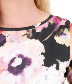 Jersey blouse with floral print