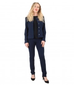 Office women suit with jacket elastic jersey pants