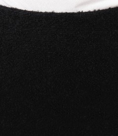 Black skirt from wool and alpaca loops