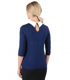 Elastic jersey blouse with crystals