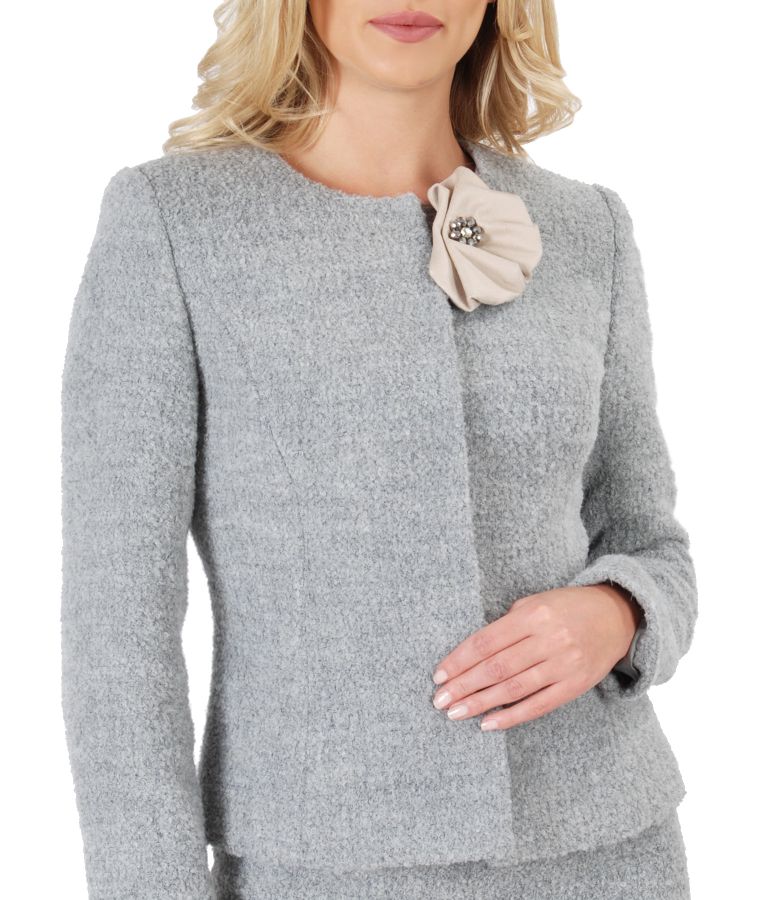 Elegant jacket with wool and alpaca loops