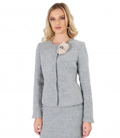 Elegant jacket with wool and alpaca loops