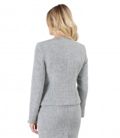 Elegant jacket with wool and alpaca loops