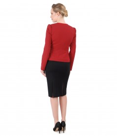 Office women suit with jacket and elastic jersey skirt