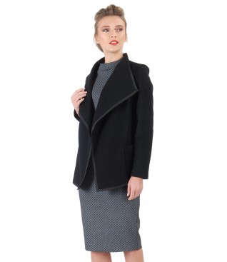 Elastic jersey dress with jacket made of wool and cashmere