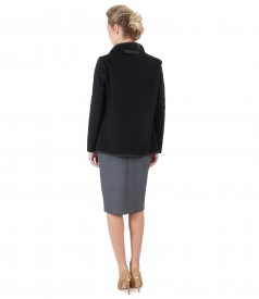Elastic jersey dress with jacket made of wool and cashmere